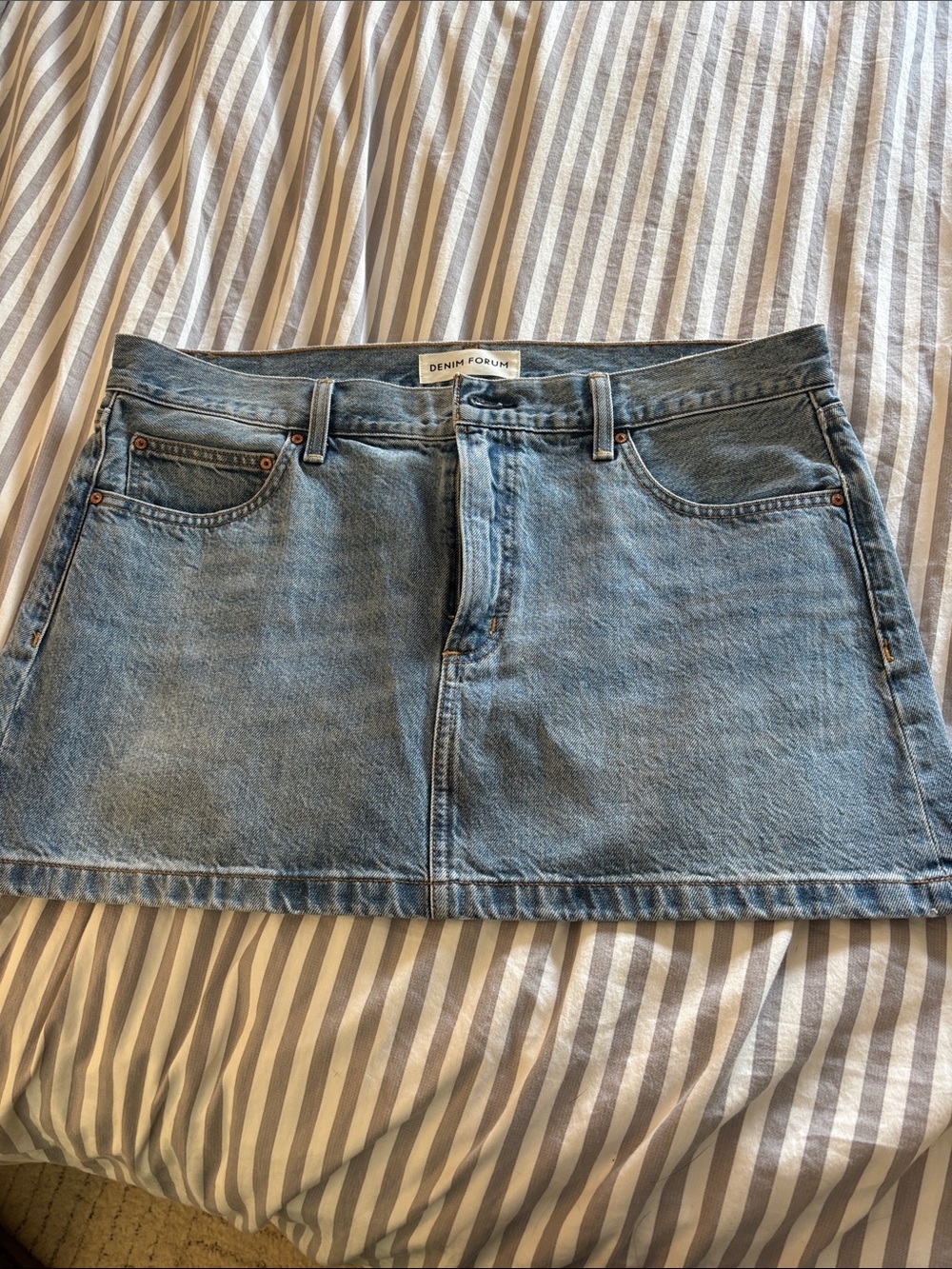 Aritzia Light Blue Denim Mini Skirt